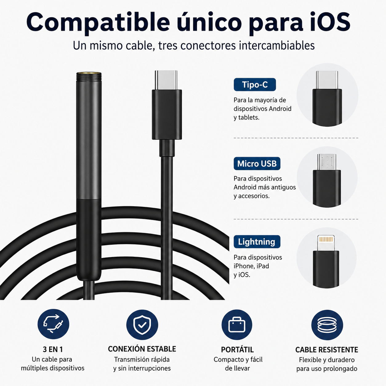 Cámara endoscópica Wifi de lente única/doble, Mini cámara de inspección de coche Android para Iphone IOS, boroscopio de tubería impermeable tipo C
