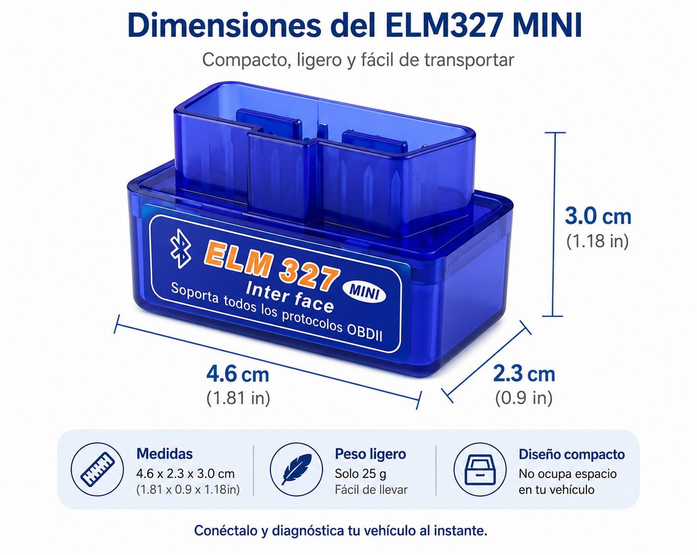 Mini Escáner de Diagnóstico para Autos + Envío Gratis