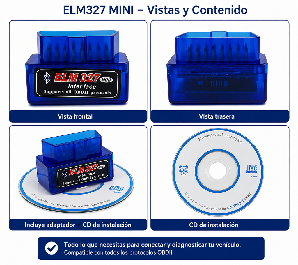 Mini Escáner de Diagnóstico para Autos + Envío Gratis