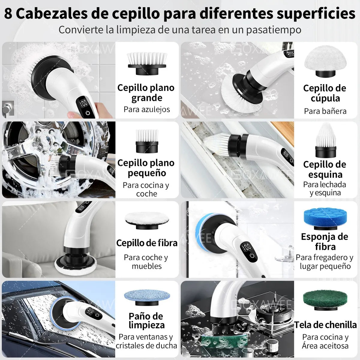 Cepillo Eléctrico 9 En 1 Para Limpiar