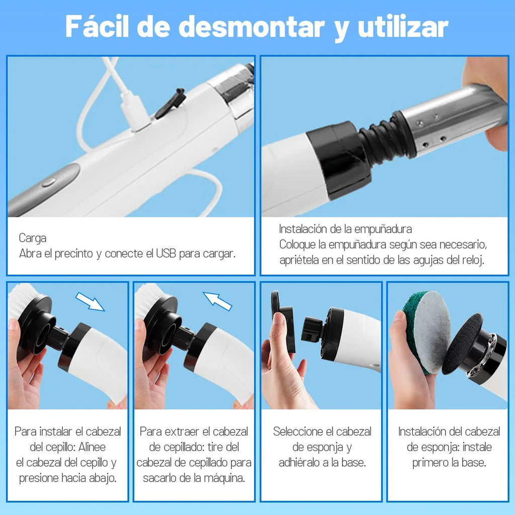 Cepillo Eléctrico 9 En 1 Para Limpiar